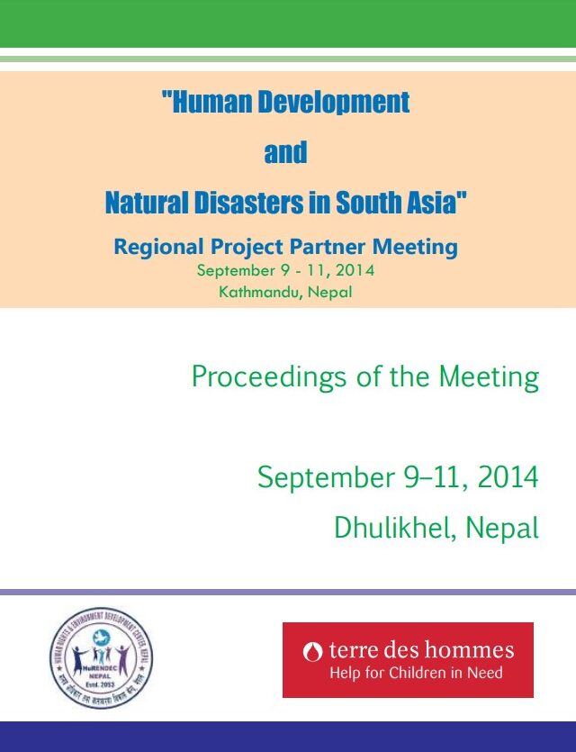 Human Development and Natural Disaster in South Asia - Regional Project Partners Meeting (2014)